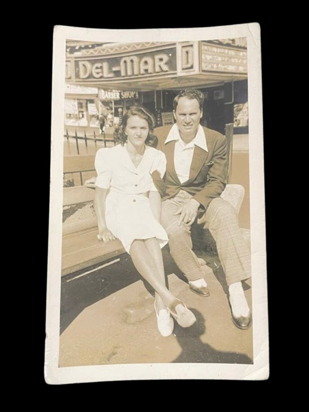 Vintage 1940s Original Photograph Del-Mar Couple Antique Americana Ephemera